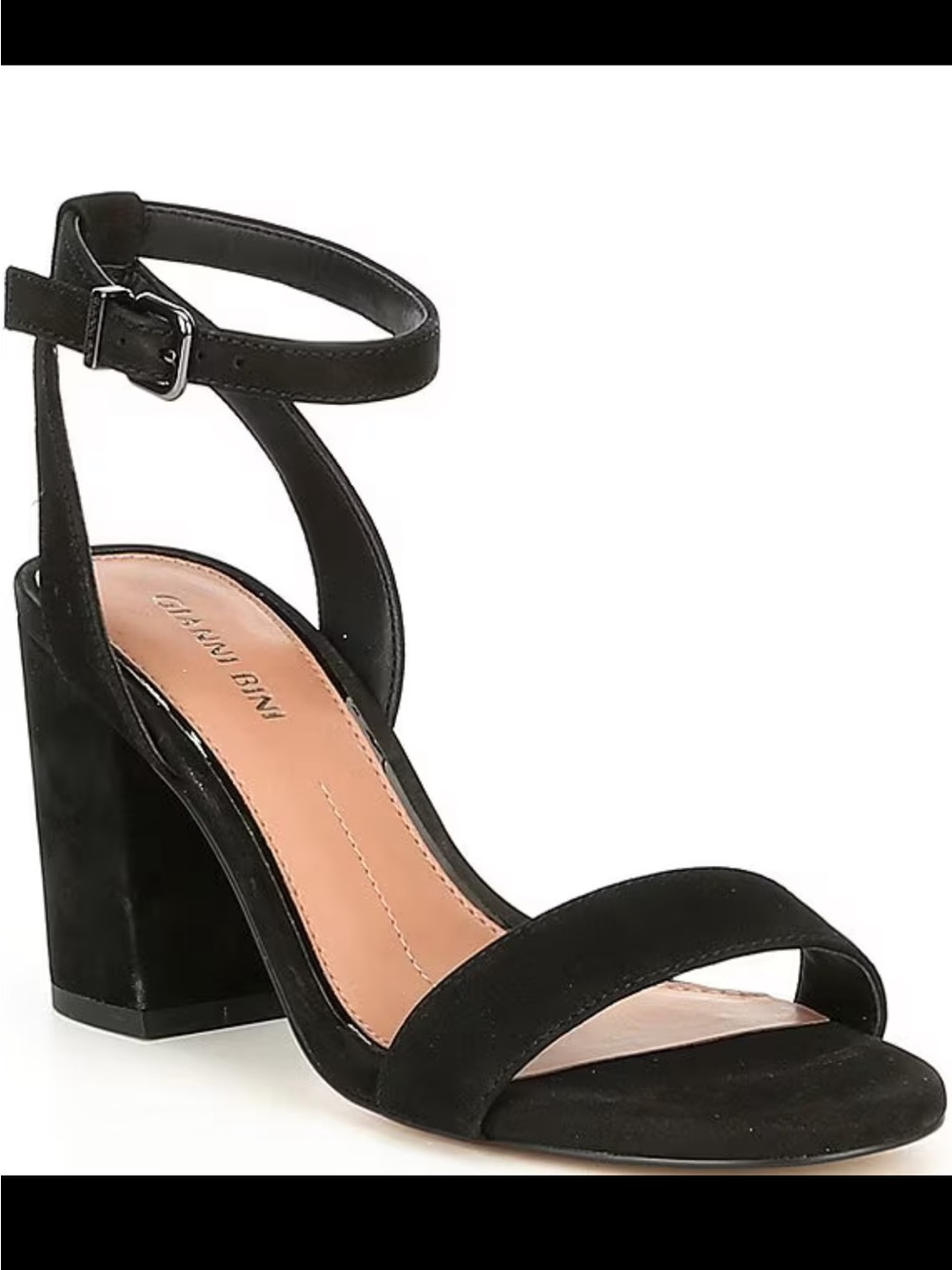 Gianni Bini Block Heel Ankle-Strap Sandal - Black